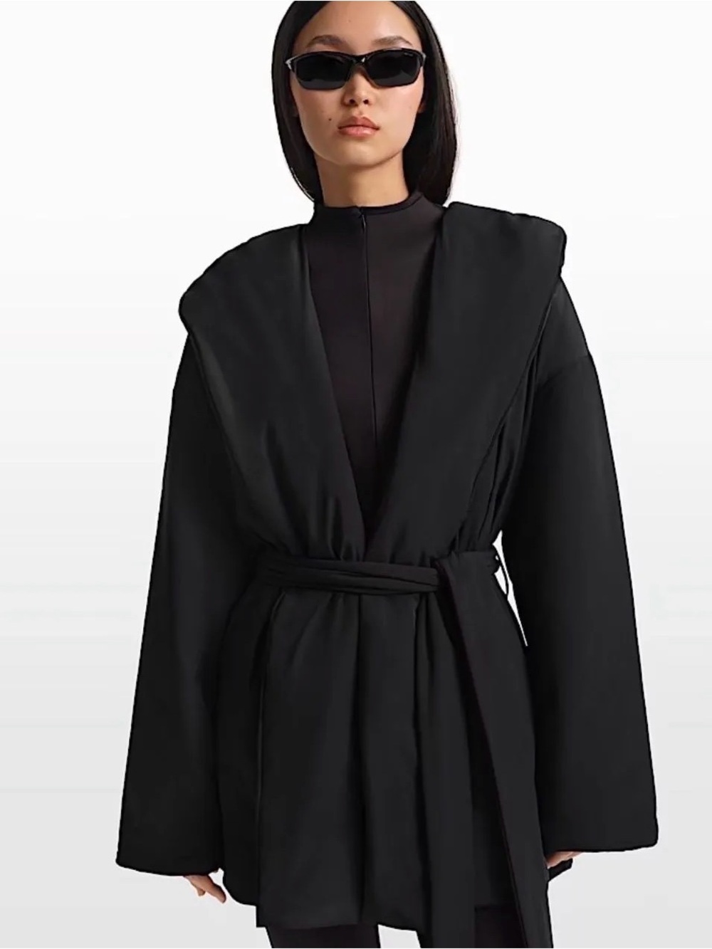 NIKE SKIMS WOVEN NYLON WRAP COAT | ONYX | M - MSRP $188
